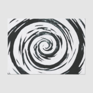 Weiße u. schwarze hypnotische Strudel-Kunst Seidenpapier