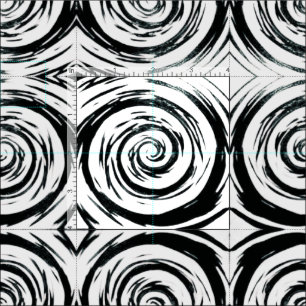 Weiße u. schwarze hypnotische Strudel-Kunst Stoff
