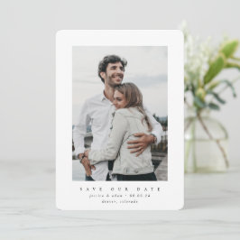 Weiße Ultra Minimal Save the Date Foto-Karte