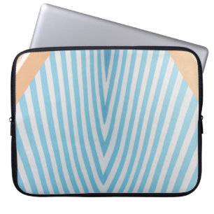 Weiße und blau gestreifte Abbildung Laptopschutzhülle