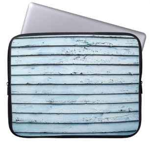 Weiße und blaue Holzoberfläche Laptopschutzhülle