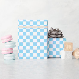 Weiße und blaue karierte Geschenkpapierrolle Geschenkpapier