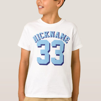 Weiße und blaue Kinder | Sports Jersey Design T-Shirt