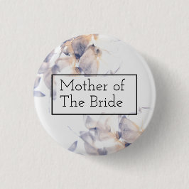 WEISSE UND BLAUE PATELES FLORAL ELEGANT BRIDESMAID BUTTON