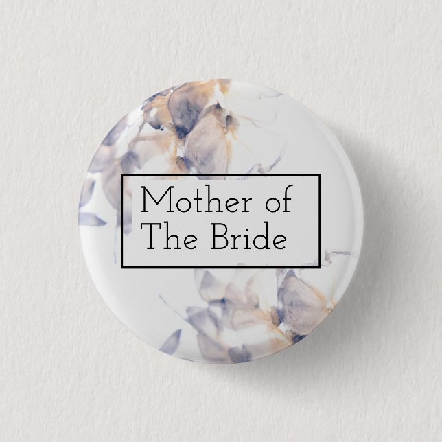 WEISSE UND BLAUE PATELES FLORAL ELEGANT BRIDESMAID BUTTON (Vorderseite)