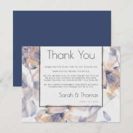 WEISSE UND BLAUE PATELES FLORAL ELEGANT DANKE EINLADUNG