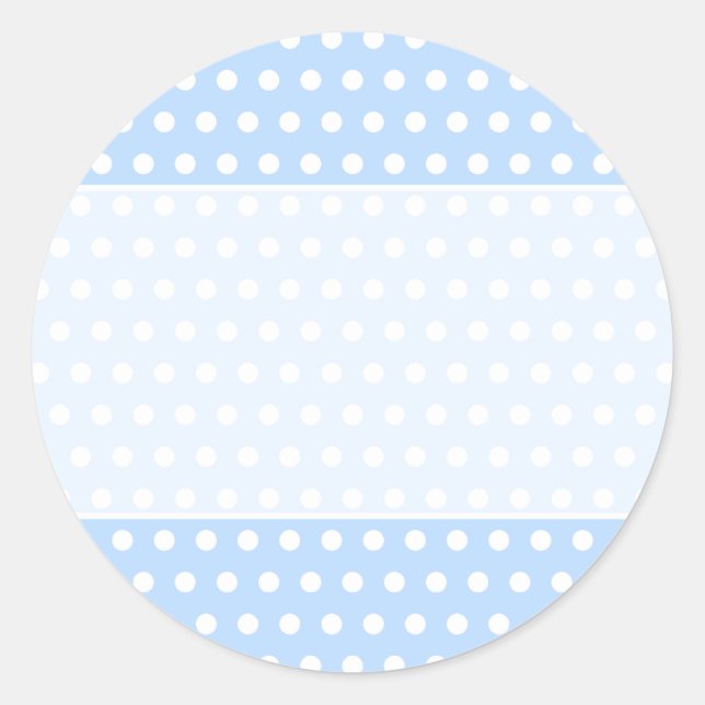 Weiße und blaue Polka Dot Muster. Spotty. Runder Aufkleber (Vorderseite)