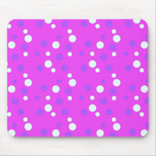 weiße und blaue Punkte, pink Mousepad