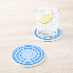Weiße und blaue Spirale Getränkeuntersetzer