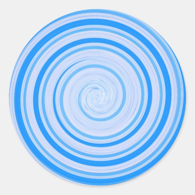Weiße und blaue Spirale Runder Aufkleber (Vorderseite)