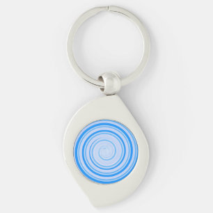 Weiße und blaue Spirale Schlüsselanhänger