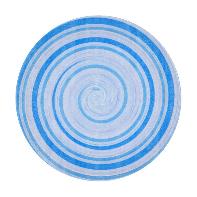 Weiße und blaue Spirale Schneidebrett (Vorderseite)