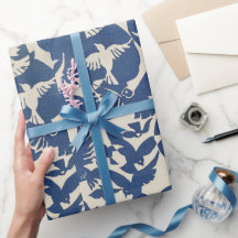 Weiße und blaue Tauben Faltpapier