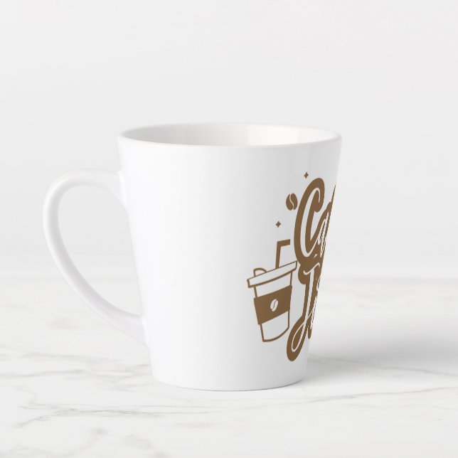 Weiße und braune Kaffeetasse Milchtasse (Links)