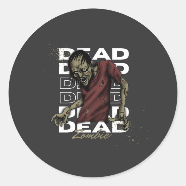 Weiße und braune Zombie-Sticker Runder Aufkleber (Vorderseite)