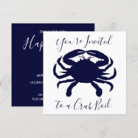 Weiße und dunkle blaue Krabbe zum Geburtstag