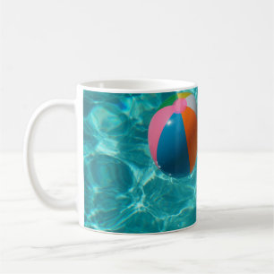 Weiße und farbenfrohe Beachball Kaffeetasse