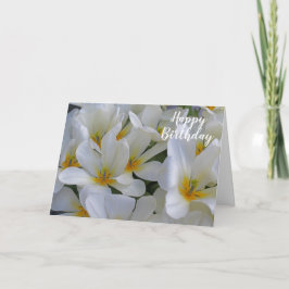 Weiße und gelbe Blumen Nah Happy Birthday Karte