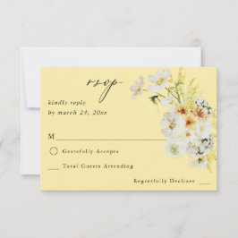 Weiße und gelbe Flora ng UAWG - Gelb RSVP Karte