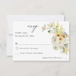 Weiße und gelbe Flora ng UAWG RSVP Karte