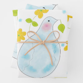 Weiße und gelbe Friedenstruppe Geschenkpapier Set