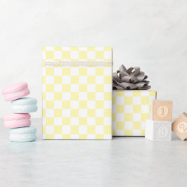 Weiße und gelbe Schachbrett-Wrap-Rolle Geschenkpapier