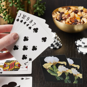 Weiße und gelbe Schwertlilien Blumen Spielkarten