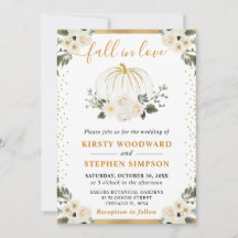 Weiße und goldblütige Pumpkin-Hochzeit im Herbst