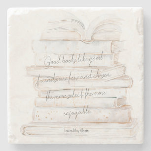 Weiße und goldene Aquarell-Freundschafts- und Büch Steinuntersetzer