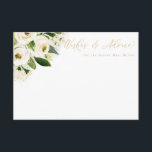 Weiße und goldene Aquarellfarben - Blumenratte Begleitkarte<br><div class="desc">Diese wunderschöne Blumenkarte mit Aquarellfarben-Blume und Ihrem eigenen Text. Verwenden Sie die Vorlage,  um Ihre Informationen auszufüllen. Mit der Funktion "Weitere Anpassung" können Sie den Schriftart (Größe,  Stil,  Farbe) ändern,  weitere Textzeilen hinzufügen,  das Layout ändern und den Text auf der Rückseite hinzufügen.</div>