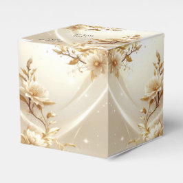 Weiße und goldene Blumen Geschenkbox Geschenkschachtel