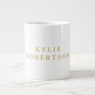 Weiße und goldene Farben Professionelles Trend-Pla Jumbo-Tasse