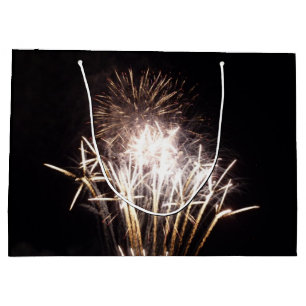 Weiße und goldene Feuerwerke I Patriotische Feier Große Geschenktüte