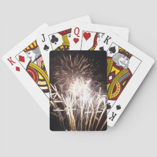 Weiße und goldene Feuerwerke I Patriotische Feier Spielkarten