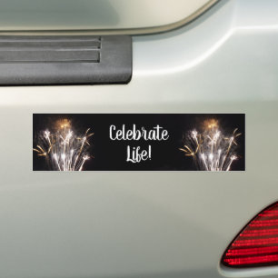 Weiße und goldene Feuerwerke II Patriotische Feier Autoaufkleber