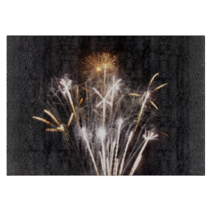 Weiße und goldene Feuerwerke II Patriotische Feier Schneidebrett