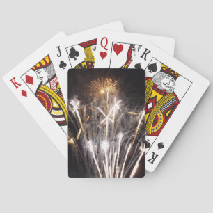 Weiße und goldene Feuerwerke II Patriotische Feier Spielkarten