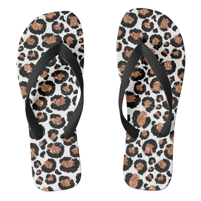 Weiße und goldene Fohlen Geparden oder Leopard Mus Flip Flops (Fußbett)