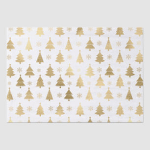 Weiße und goldene Folien-Weihnachtsbäume Seidenpapier