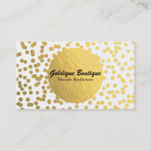 Weiße und goldene Folienkonfetti Moderne Eleganz Visitenkarte