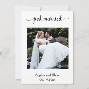 Weiße und goldene Foto-Hochzeitsanzeige Einladung