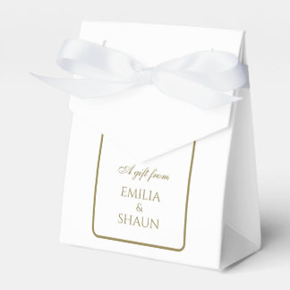 Weiße und goldene Gastgeschenk Hochzeit mit Bow Geschenkschachtel