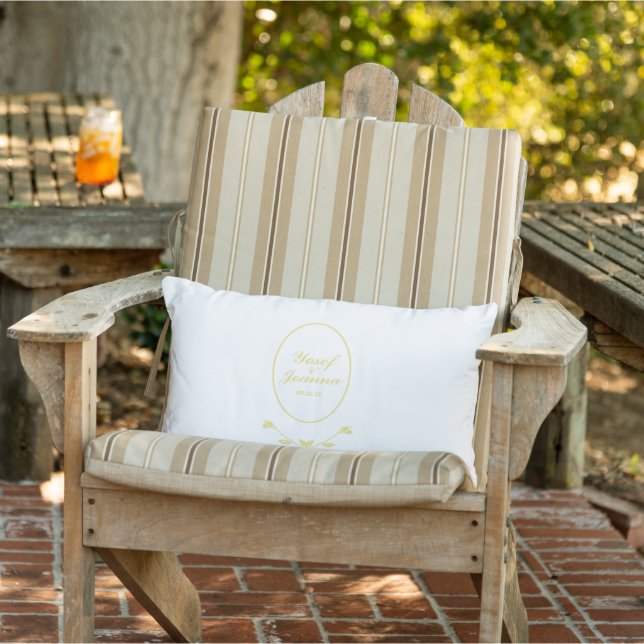 Weiße und goldene Hochzeit Kissen Für Draußen (Stuhl )