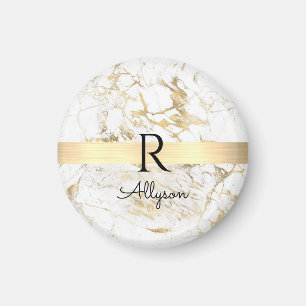 Weiße und goldene Marmor Goldbarren, DIY schwarze Magnet