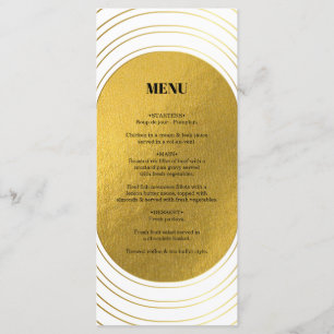 Weiße und goldene moderne Minimalistische Arch-Hoc Menükarte