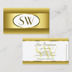 Weiße und goldene Ombre-Monogramm goldene ovale De Visitenkarte