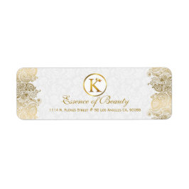 Weiße und goldene Paisley-Rahmen