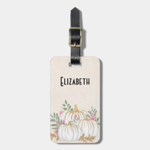 Weiße und goldene Pumpkins Wasserfarbe Gepäckanhänger