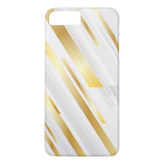Weiße und goldene Streifen Case-Mate iPhone Hülle (Rückseite)