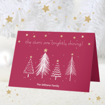 Weiße und goldene Weihnachten mit Familienname Rot